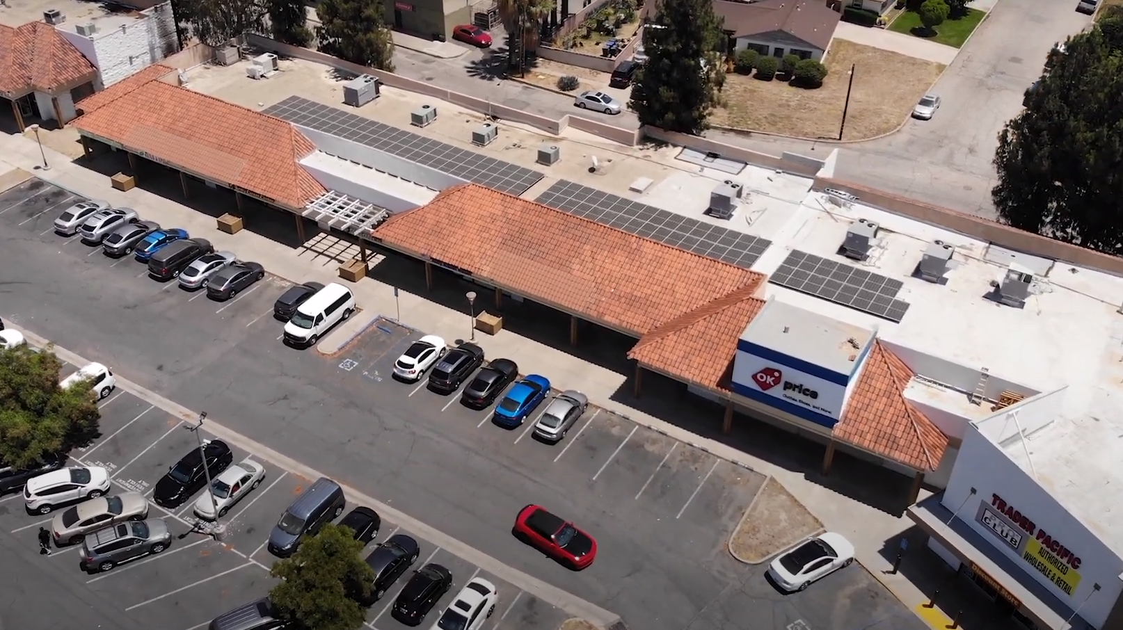 San Bernardino Shopping Mall commercial solar installation, San Bernardino, CA — 46 kW